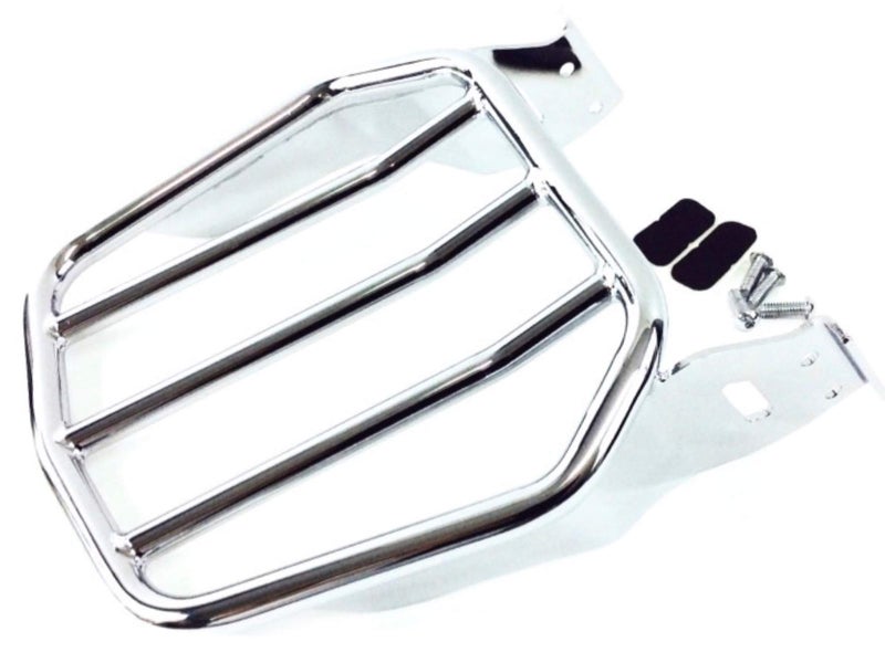 Eagle Skull Custom Tapered Sport Luggage Rack Rear Carrier Chrome for Harley Davidson Softail Heritage Classic Fat Boy Dyna Street Bob Low Rider Sportster XL1200 XL883 Iron Low Sissy Bar Backrest Ref 50300030 - Image 1